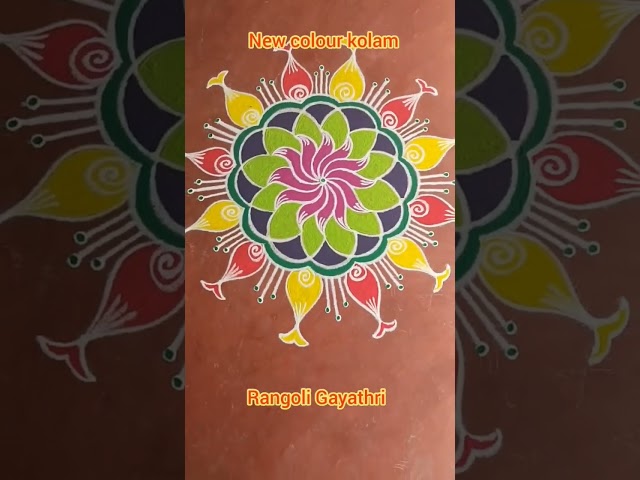 Big flower rangoli design for festival by gayathriewrertt - video 2