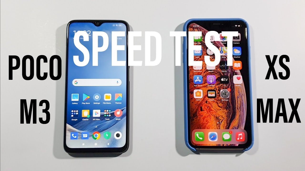 Xiaomi Poco M3 vs Iphone XS Max Comparison Speed Test