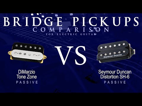 DiMarzio TONE ZONE vs Seymour Duncan DISTORTION SH-6 - Passive Bridge Pickup Guitar Comparison Demo