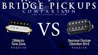 Video thumbnail for DiMarzio TONE ZONE vs Seymour Duncan DISTORTION SH-6 - Passive Bridge Pickup Guitar Comparison Demo by Mike Stamper