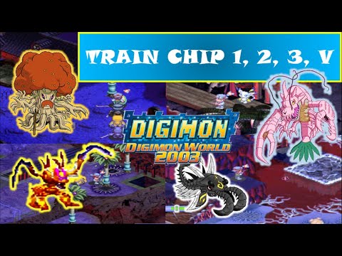 Digimon World 2003 Gameplay - Train Chip 1,  2,  3 & V [The Rarest Drop Item]