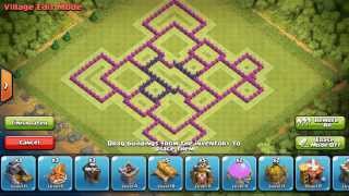 preview picture of video 'Clash of Clans Town hall 9 hybrid base design (no archer queen) 2015'