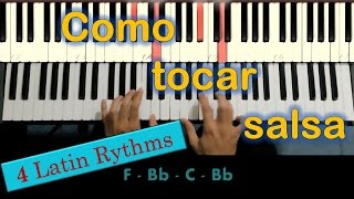 Video thumbnail of "4 Ritmos Latinos para PIANO / Bomba Plena Chachacha Son montuno / MoroMusicPiano"