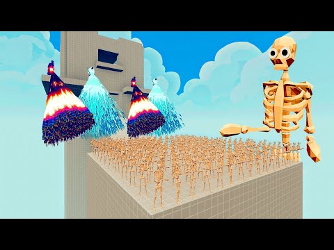 100x SKELETON + 1x GIANT vs 4x EVERY GOD   Totally Accurate Battle Simulator TABS