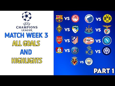 All Champions League Goals – Matchweek 3 (Tuesday, Part 1) | Highlights 2025/26