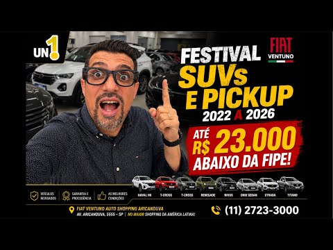 FIAT SEMI NOVOS 2021 a 2026 ATÉ R$23.000 ABAIXO DA FIPE HAVAL H6 VW TCROSS 25 ÔNIX 23 STRADA 22