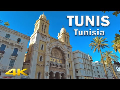 Centre Ville de Tunis le Dimanche - Tunisia 【4K HD - 60fps】🇹🇳