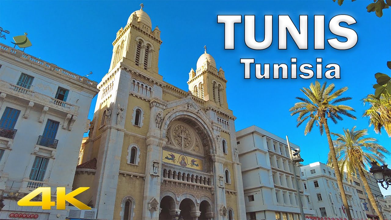Immersive street-level walking tour through Tunis Medina, Tunisia, showcasing authentic urban landscapes, local architecture, and the vibrant atmosphere of the city's neighborhoods