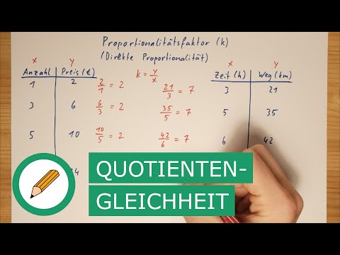 Direkte Proportionalität - Proportionalitätsfaktor und Quotientengleichheit | Mit Stift und Papier