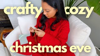 a crafty christmas eve🎄🪡 🎁 hosting christmas, new cross-stitch project - 30 before 30 VLOGMAS DAY 24