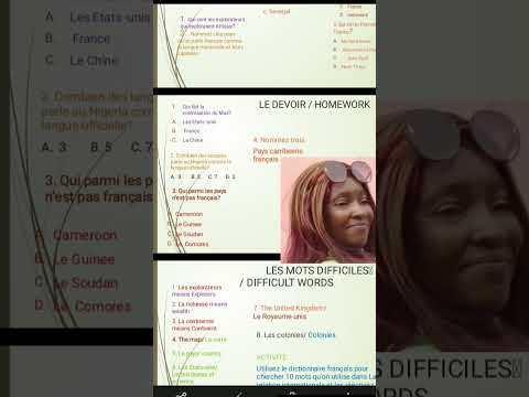 Pourquoi apprend-on Français en Afrique-Points saillants des exercices