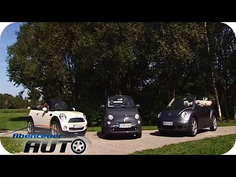 Retro convertibles in miniature: Beetle, Mini, Fiat 500 - Adventure Car
