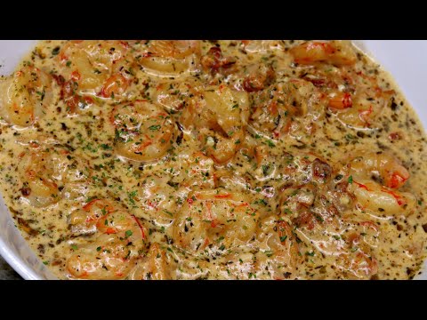 Garlic Shrimp & Bacon SMOTHERED In CREAMY Parmesan Sauce
