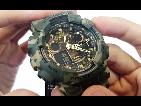 Casio G-shock military color GA-100CM-5A UNBOXING