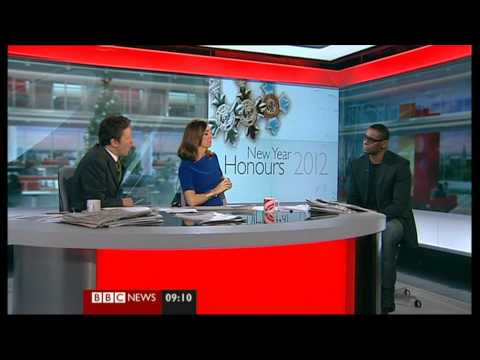 British Actor David Harewood (Homeland) talks about being awarded an MBE 31.12.11.
