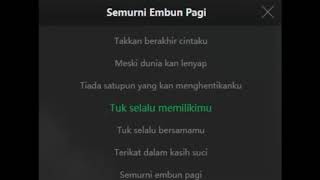 Maruli Tampubolon - Semurni Embun Pagi Lirik