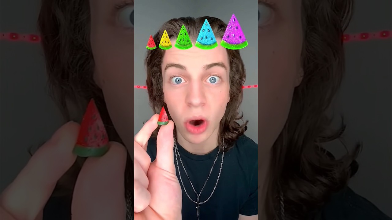 Small, Big, Giant Rainbow Watermelon!?🍉🤤#short  p4639