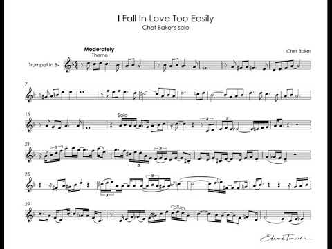 I fall in love so easily Chet Baker - transcribed solo & backing tack