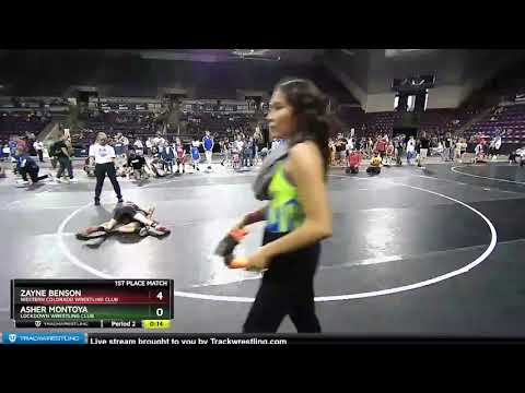 67 Lbs 1st Place Match - Zayne Benson, Western Colorado Wrestling Club Vs Asher Montoya, Lockdown