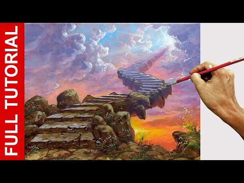 Tutorial: How to Paint Stairway to Heaven in Acrylics / JMLisondra