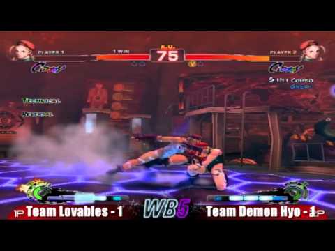 Team Lovables vs Team Demon Hyo WB5 SSF4 Teams