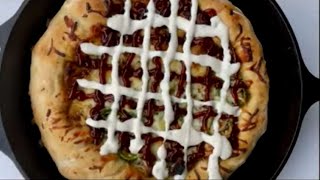 BBQ Chicken Bacon and Ranch Deep Dish Pizza