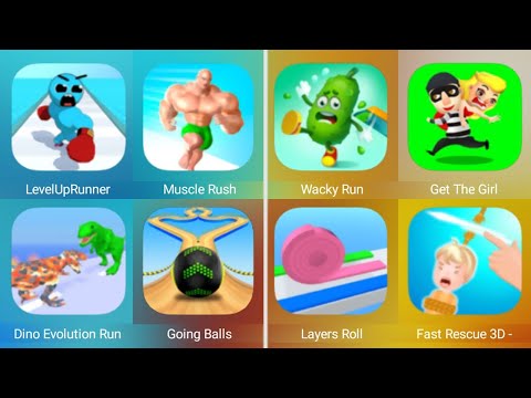Level Up Runner, Muscle Rush, Wacky Run, Get The Girl, Dino Evolution Run 3D, Going Ball, Layer Roll