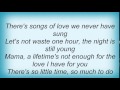 Louis Armstrong - So Little Time (So Much To Do) Lyrics
