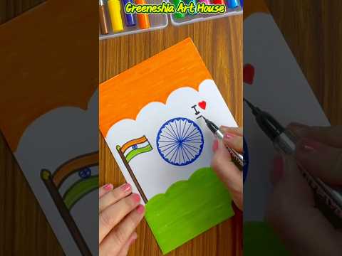 Indian Flag Drawing 🇮🇳 Cute Tricolour craft | Happy Republic day