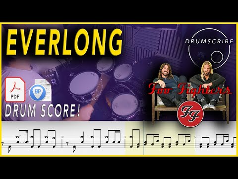 Everlong - Foo Fighters | DRUM SCORE Sheet Music | #46 DRUMSCRIBE