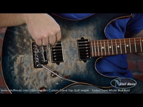Suhr Modern Custom Carve Top Quilt Maple - Faded Trans Whale Blue Burst