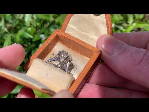 5 Carat Old European Cut Diamond Ring Platinum Crown Solitaire