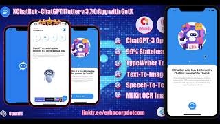 XChatBot ChatGPT AI GPT-4 OpenAI Full Flutter App | MultiPayments | Admin Panel | AdMob | GetX video preview