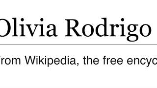 Olivia Rodrigo: Listen to the Wikipedia article