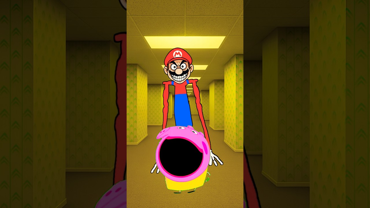 Pop Peppa Pig and Super Mario! Peppa Pig And Backrooms Super Mario Entity #shorts