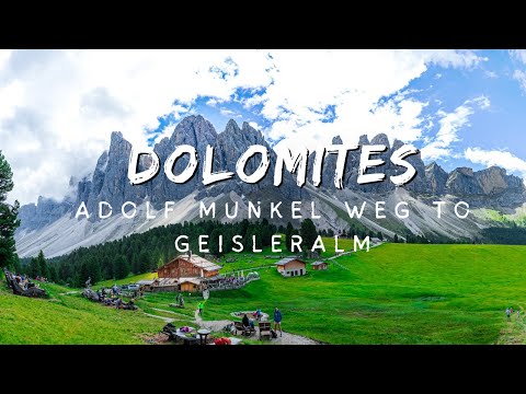 Hiking the Adolf Munkel Weg to Geisleralm in Val di Funes, South Tyrol   4K