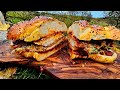 A Giant Chicken Parm Sandwich Only A Few People Can Eat The Whole Thing ASMR Outdoor Cooking