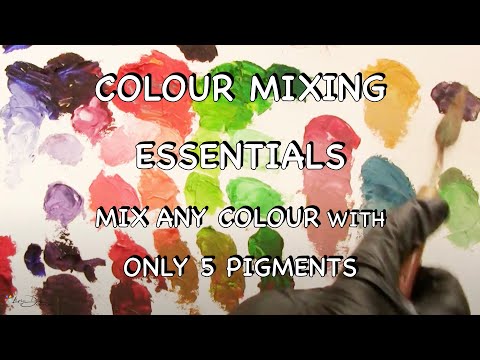 COLOUR MIXING ESSENTIALS - How to Mix any Colour you want by using only FIVE Pigments