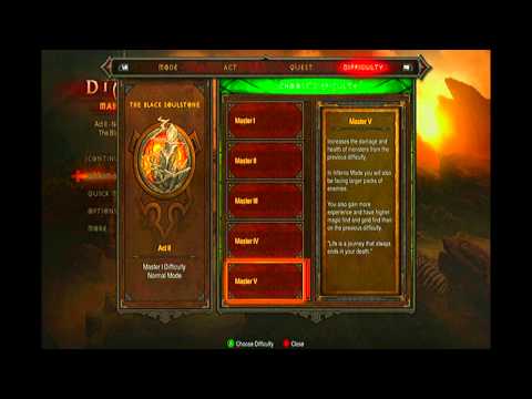 Diablo 3 Xbox 360 Difficulty Guide | Explaining All Modes | Inferno & Master V | Complete Bonuses!