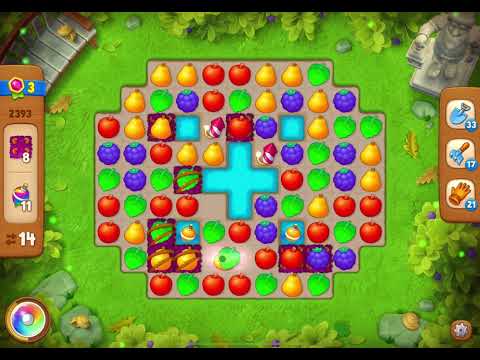 GardenScapes Level 2393 no boosters (18 moves)