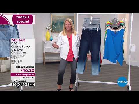 DG2 by Diane Gilman Classic Stretch Dip Dye Crop Jean