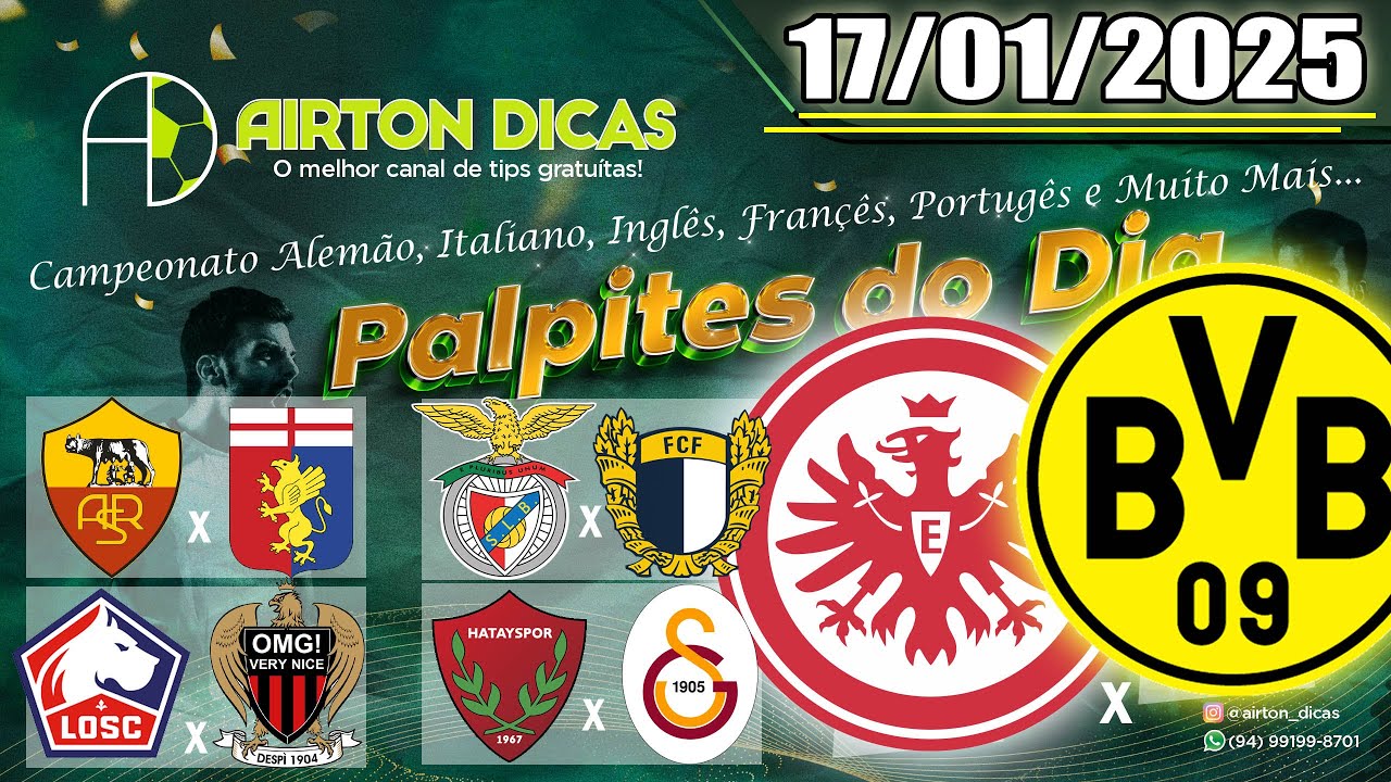 ✅PALPITES FUTEBOL HOJE SEXTA FEIRA  SEXTOUU  17 01 2025 Bundesliga & Premier League + TRIPLA GRÁTIS✅