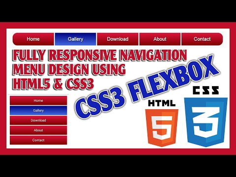 CSS3 FlexBox Navigation Menu Design Using HTML5 CSS3 | Responsive Navigation Menu