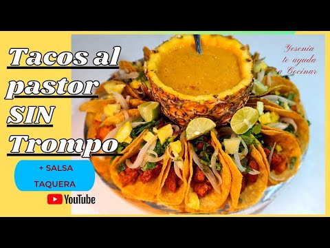 TACOS AL PASTOR SIN TROMPO| CORONA DE TACOS MEXICANOS+ Salsa Taquera| TACOS caseros