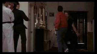 karate kid 3 in dojo fight scene with miyagi and daniel san