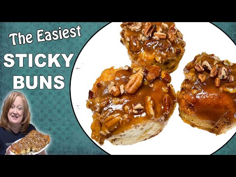 5 Ingredient STICKY BUNS using only canned Cinnamon Roll Dough