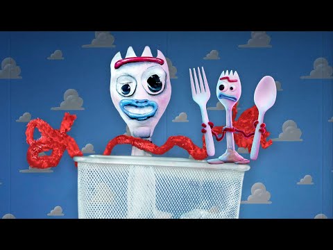 Forky from Toy Story Makeup Illusion 🍴