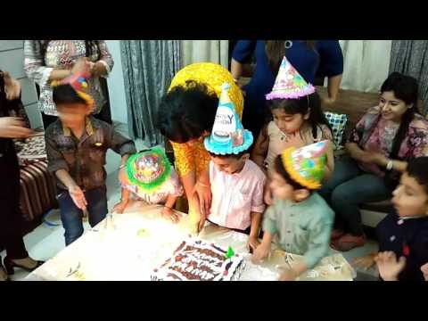 Pranay 4th birthday - cake cut