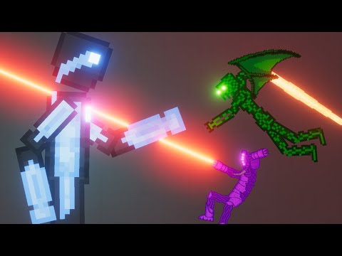 Cthulhu ( Great Old One ) vs Purple Giant vs Cybernetic Factions - People Playground 1.21.3