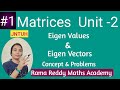 M1 JNTUH Matrices Eigen Values And Eigen Vectors In Easy Way How To Pass M1 R18 Rama Reddy
